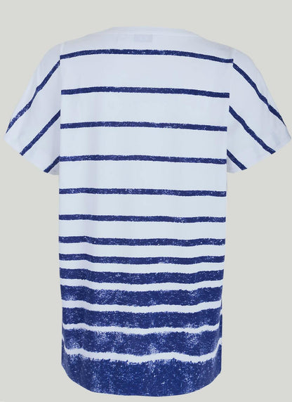  Striped Border Print T-Shirt