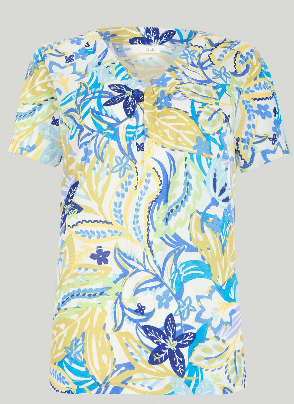 Printed V Neck T-Shirt