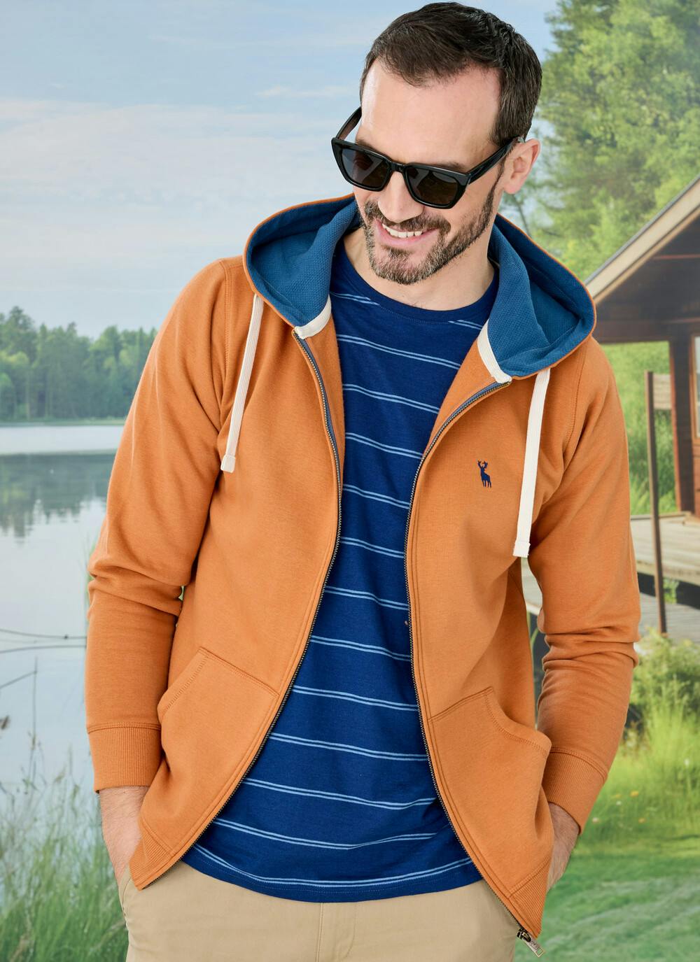  Cotton Rich Zip-Thru Hooded Sweatshirt