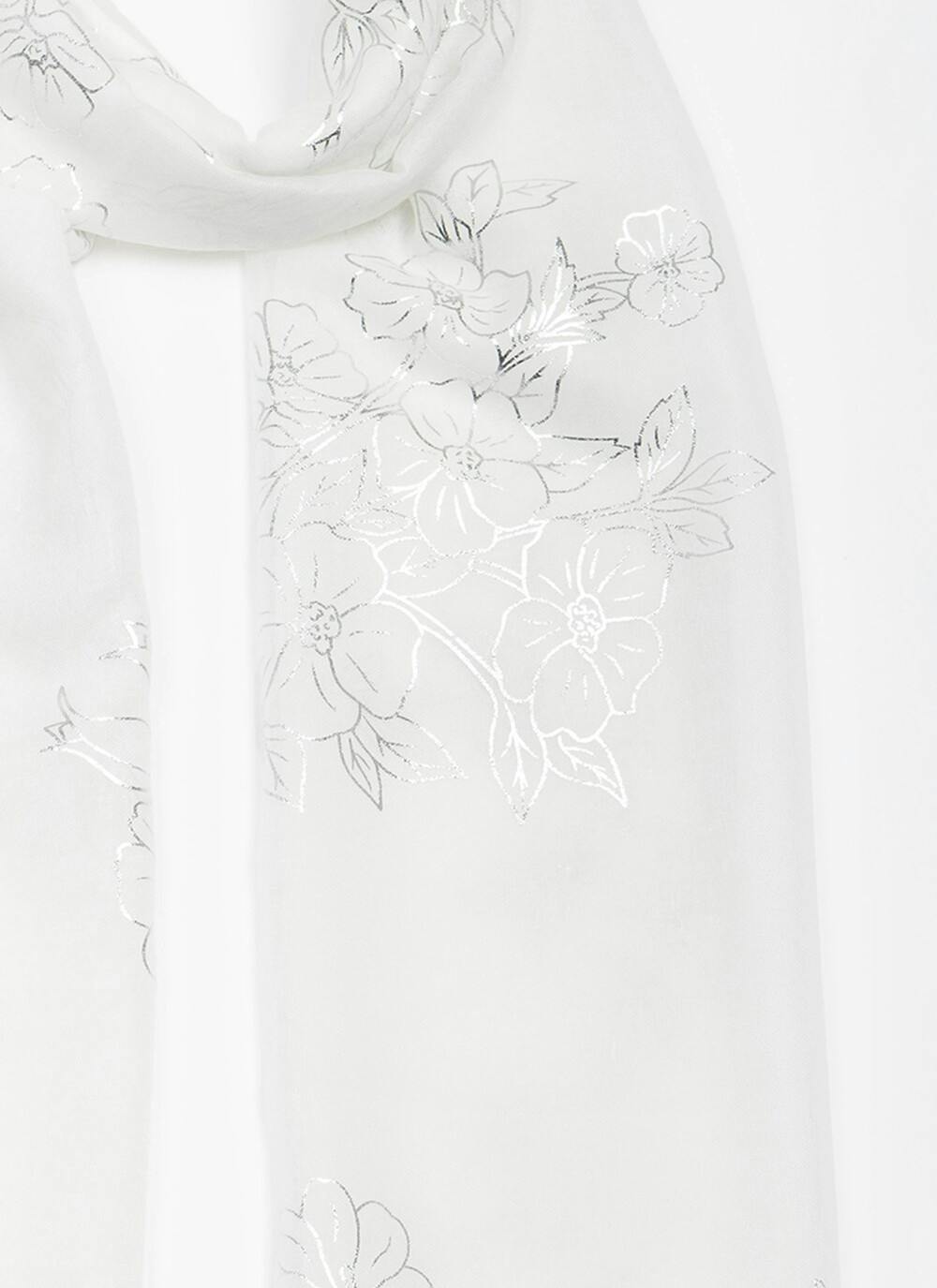  Floral Foil Print Scarf