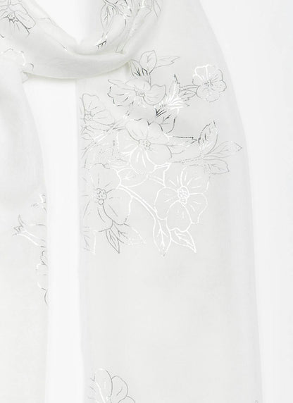  Floral Foil Print Scarf