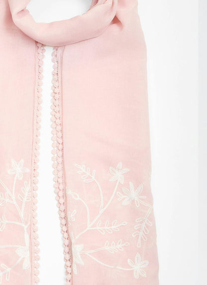  Floral Embroidered Scarf
