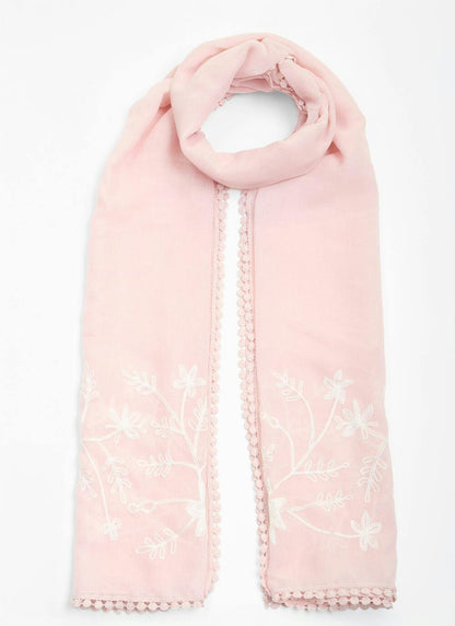  Floral Embroidered Scarf