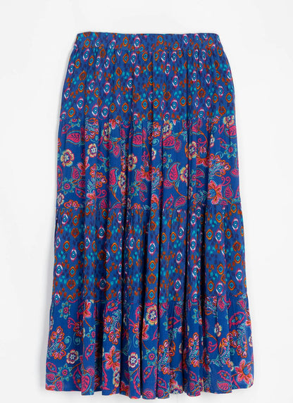  Multi Print Tiered Skirt