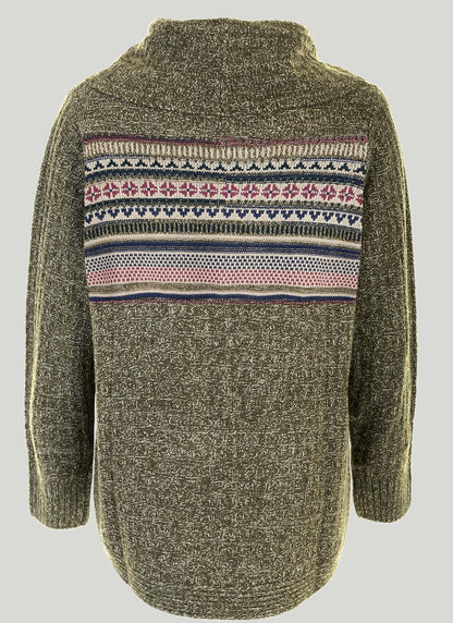  Cowl Neck Fairisle Jumper