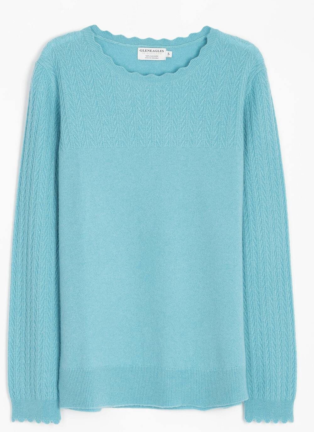  Cashmere Textured Yoke Jumper