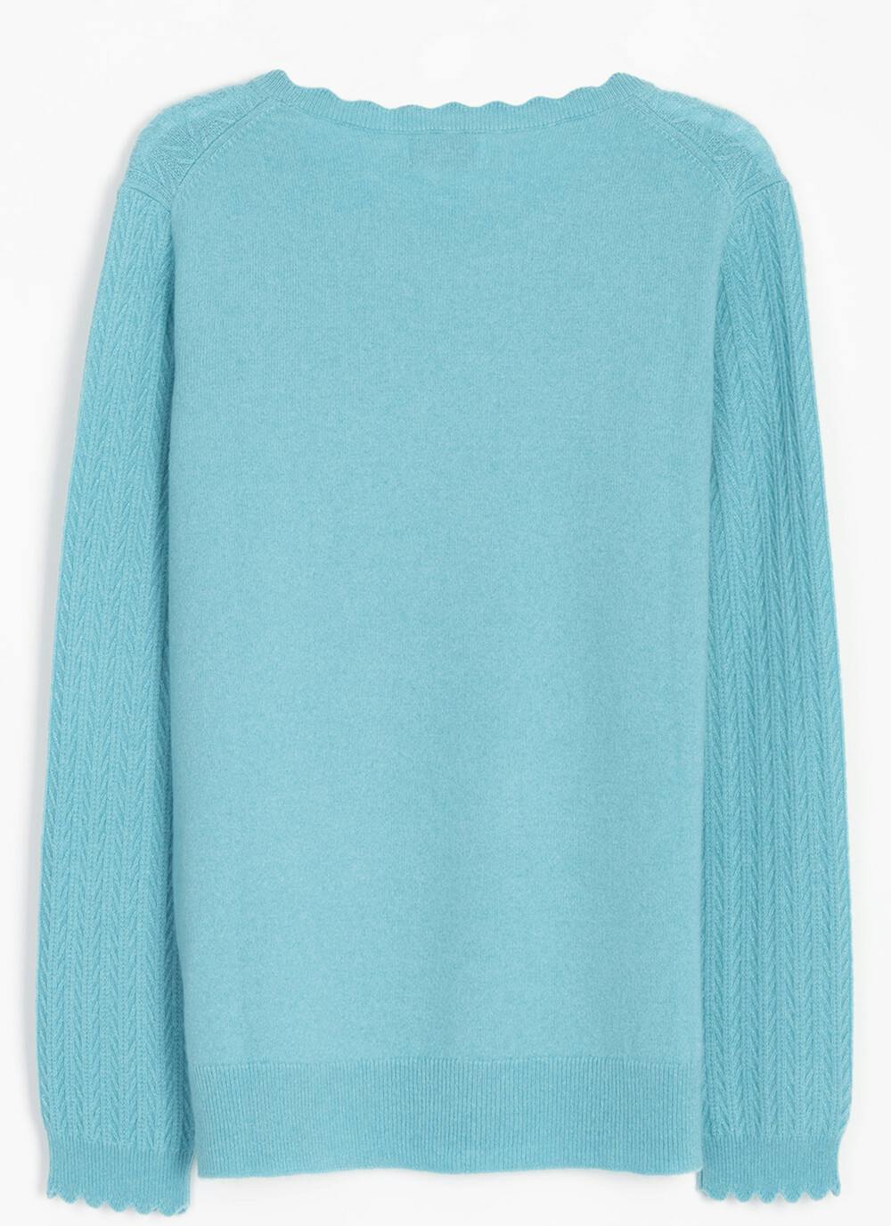  Cashmere Textured Yoke Jumper
