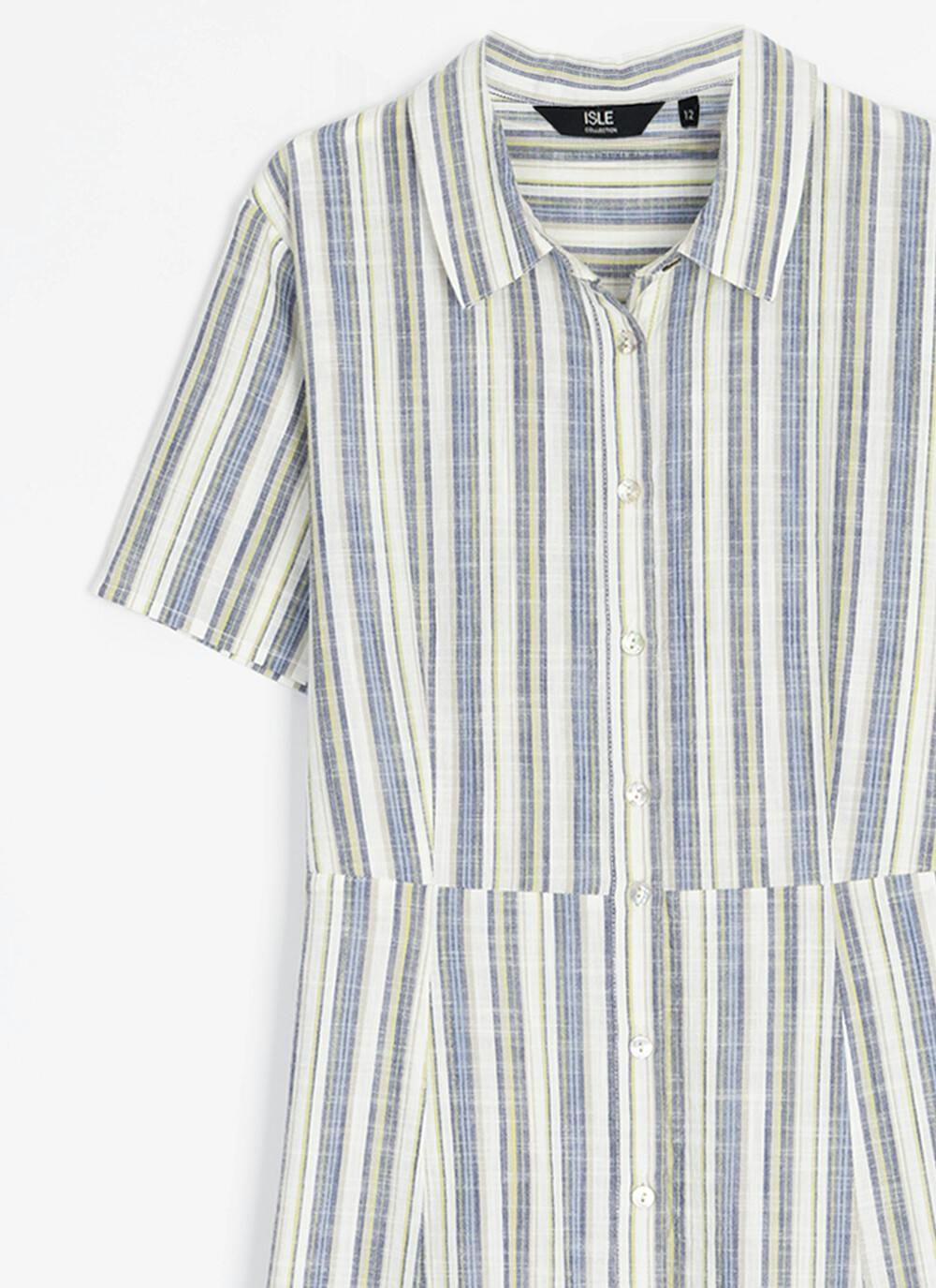  Pure Cotton Stripe Shirt Dress