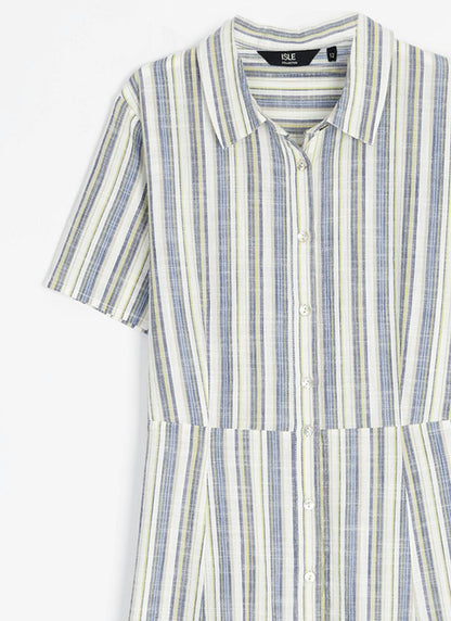  Pure Cotton Stripe Shirt Dress