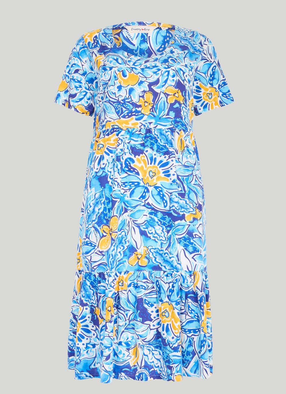  Linen Blend Tiered Shift Dress