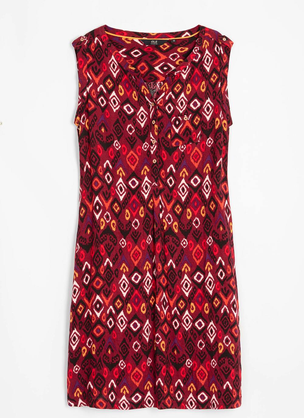  Ikat Print Shift Dress