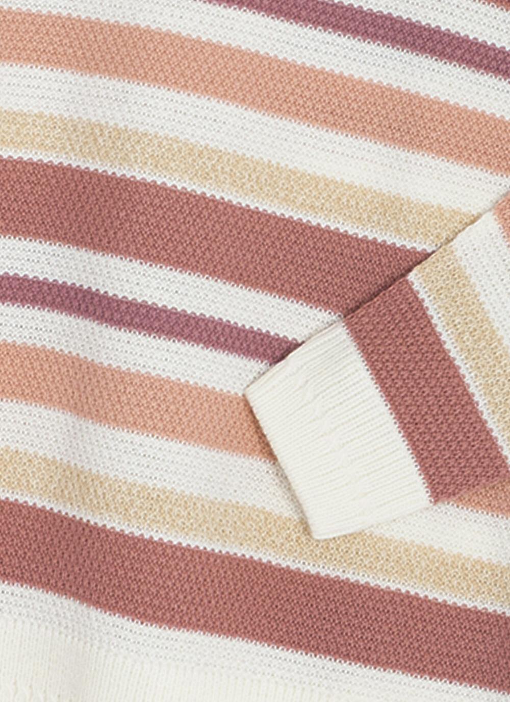  Textured Crew Neck Striped Jumper