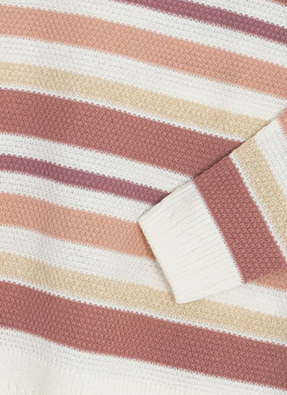  Textured Crew Neck Striped Jumper