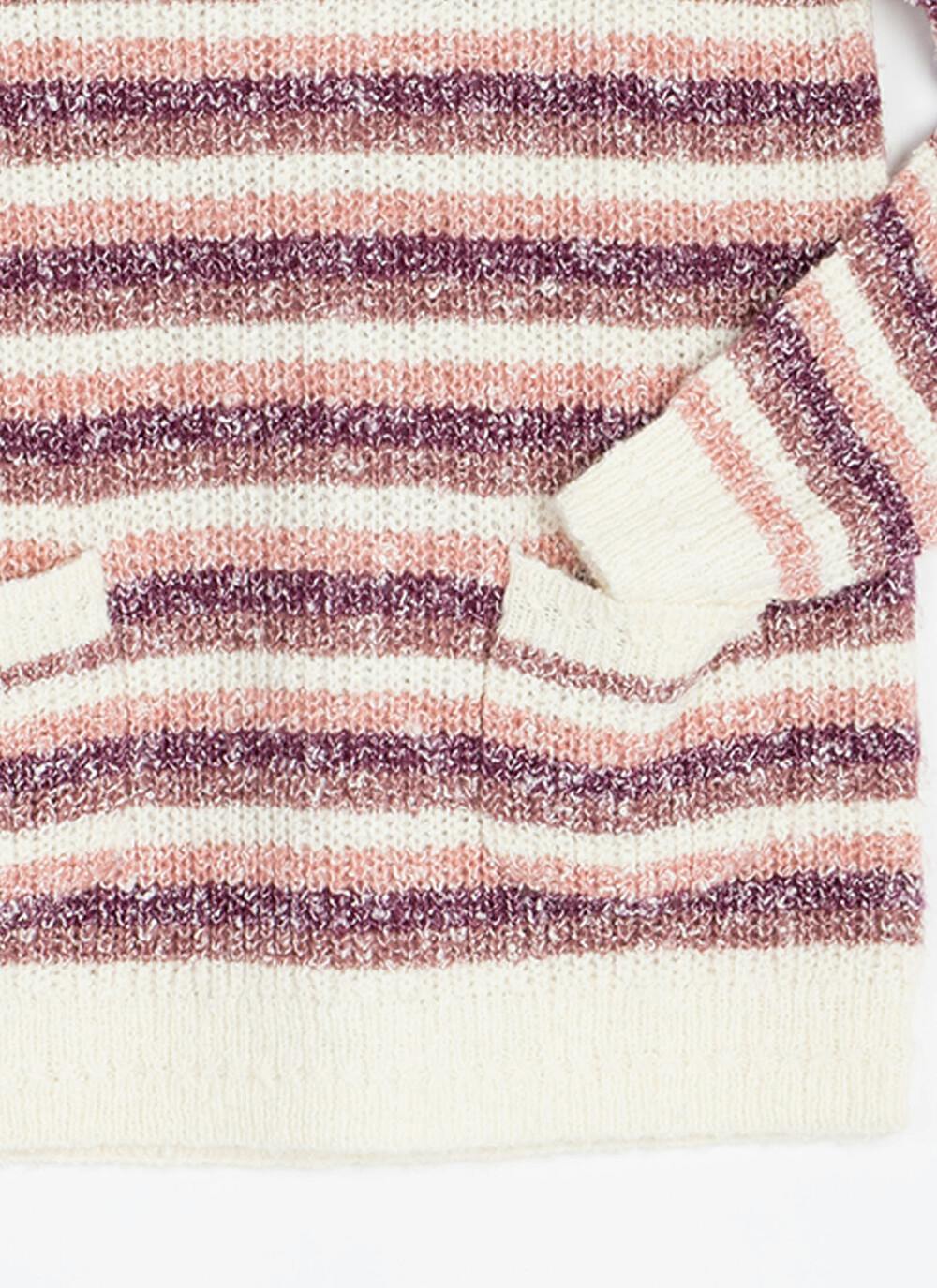  Striped Crew Neck Pocket Jumper