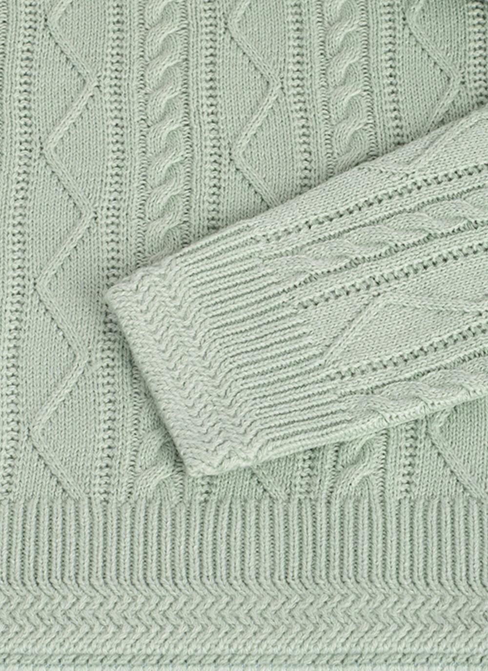  Cable Knit Scallop Edge Crew Neck Jumper