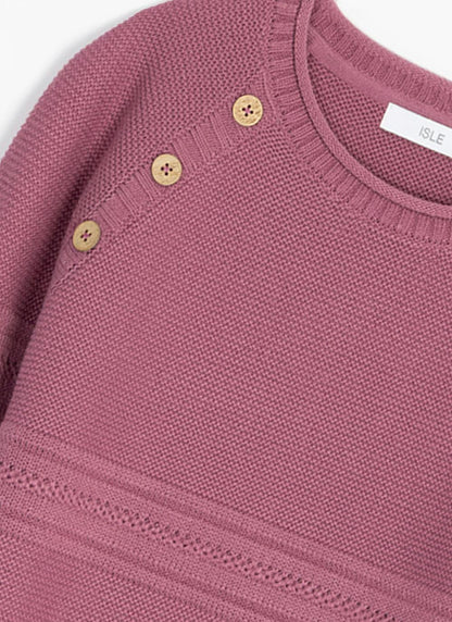  Button Detail Crew Neck Jumper