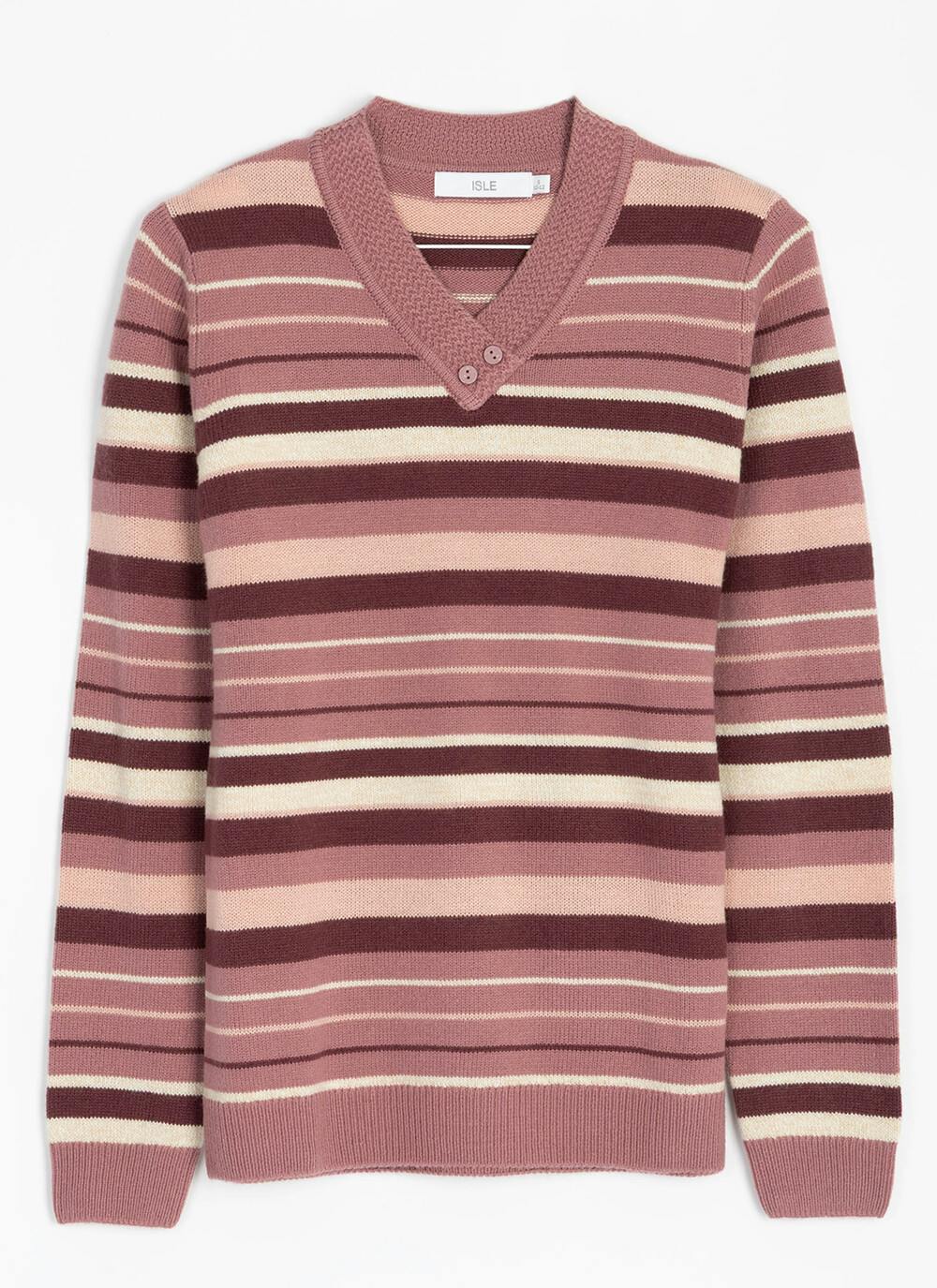  Striped V Neck Jumper