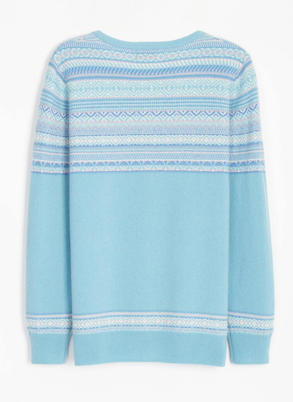  Cashmere Fairisle Yoke Cardigan