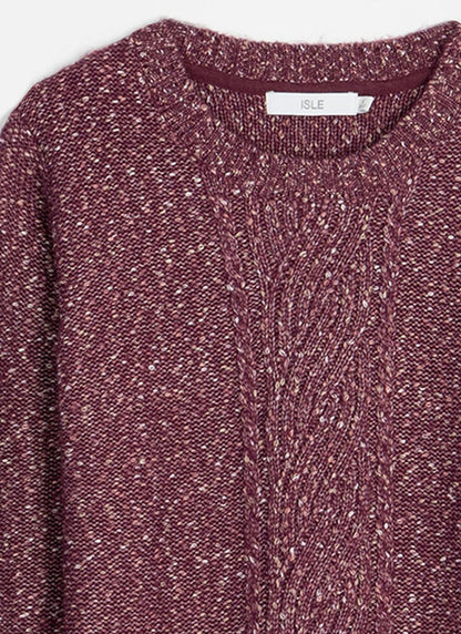  Cable Nep Knit Crew Neck Jumper