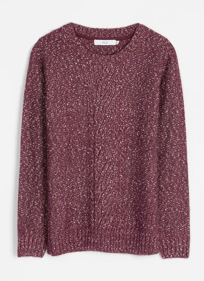  Cable Nep Knit Crew Neck Jumper