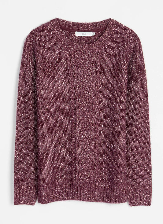  Cable Nep Knit Crew Neck Jumper