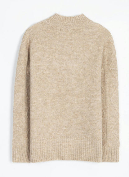  Diamond Stitch Turtle Neck Jumper