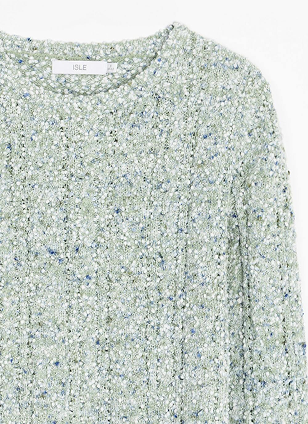  Textured Bobble Knit Crew Neck Jumper