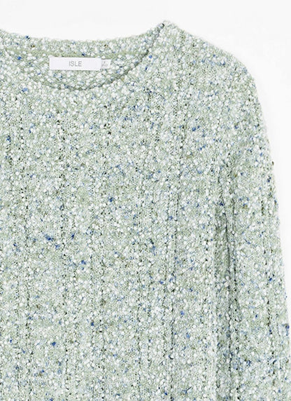  Textured Bobble Knit Crew Neck Jumper