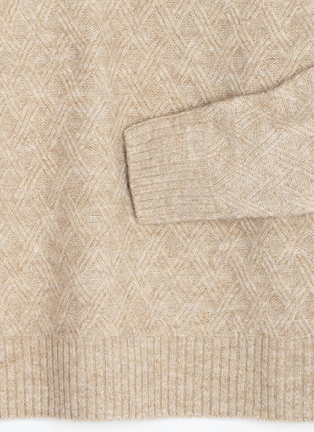 Button Detail Textured Crew Neck Jumper