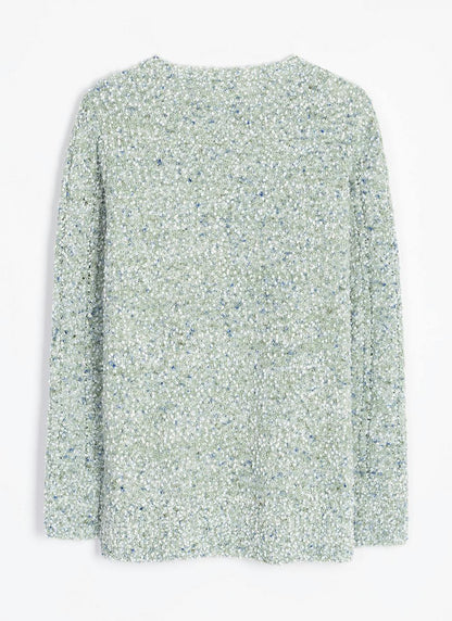  Textured Bobble Knit Crew Neck Jumper