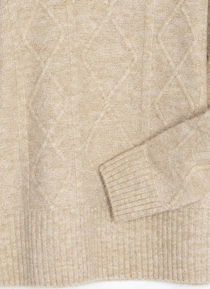  Diamond Stitch Turtle Neck Jumper