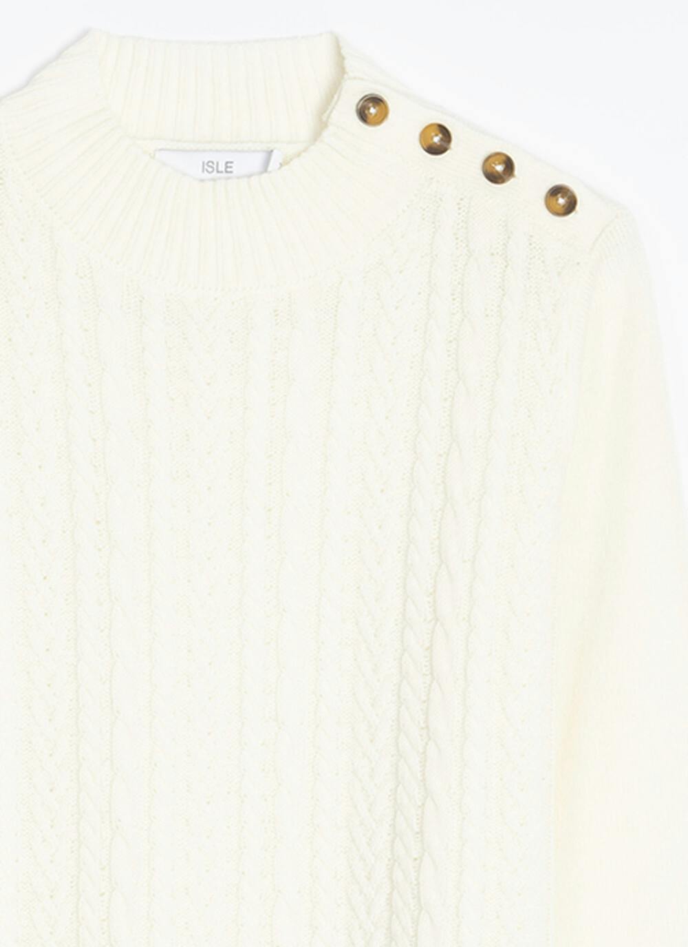  Button Detail Turtle Neck Jumper