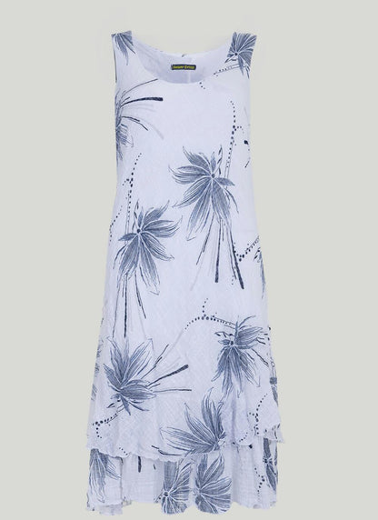  Cotton Blend Tiered Dress