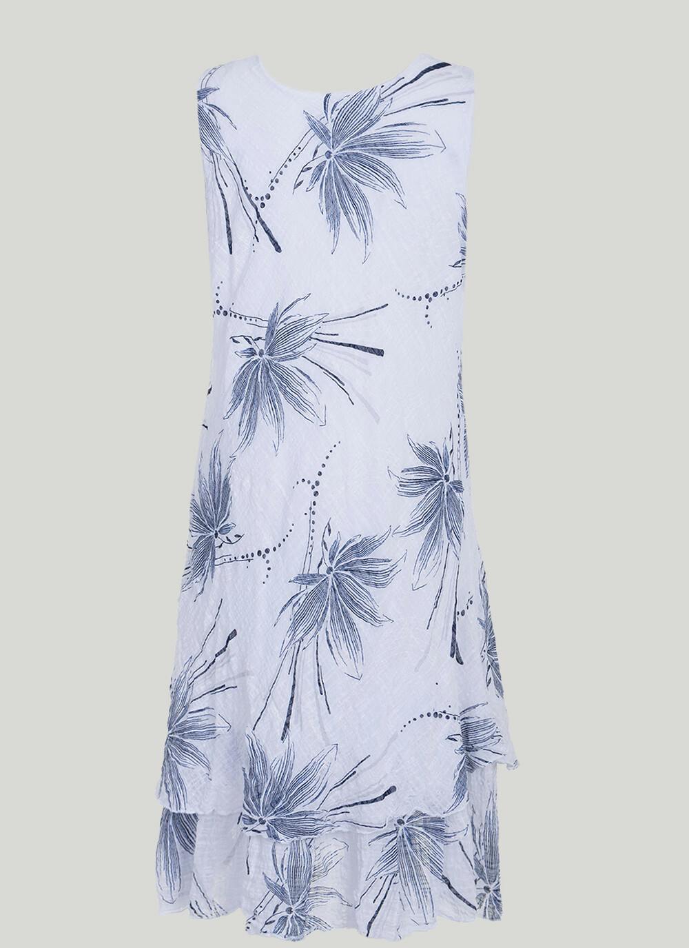  Cotton Blend Tiered Dress