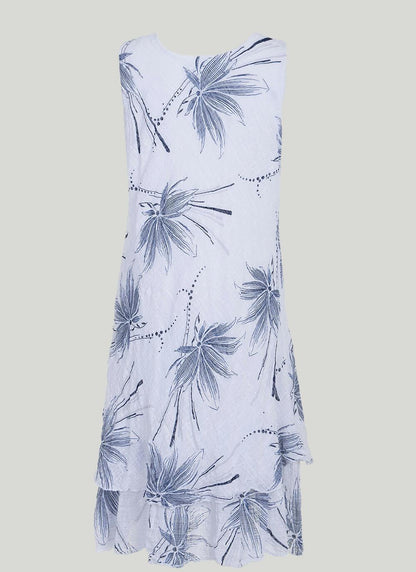 Cotton Blend Tiered Dress