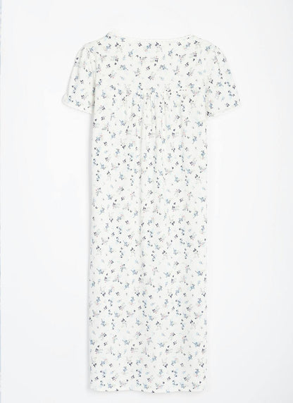  Pure Cotton Button Detail Printed Nightdress