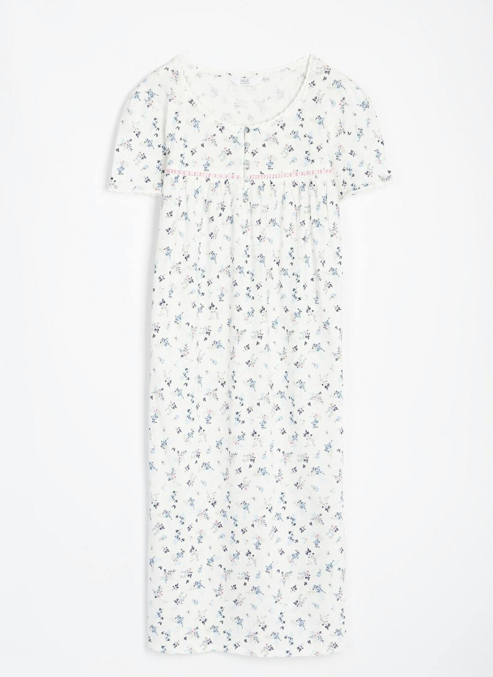  Pure Cotton Button Detail Printed Nightdress