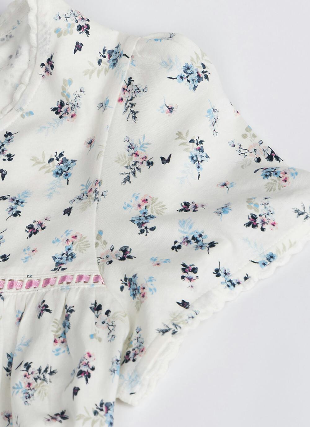  Pure Cotton Button Detail Printed Nightdress