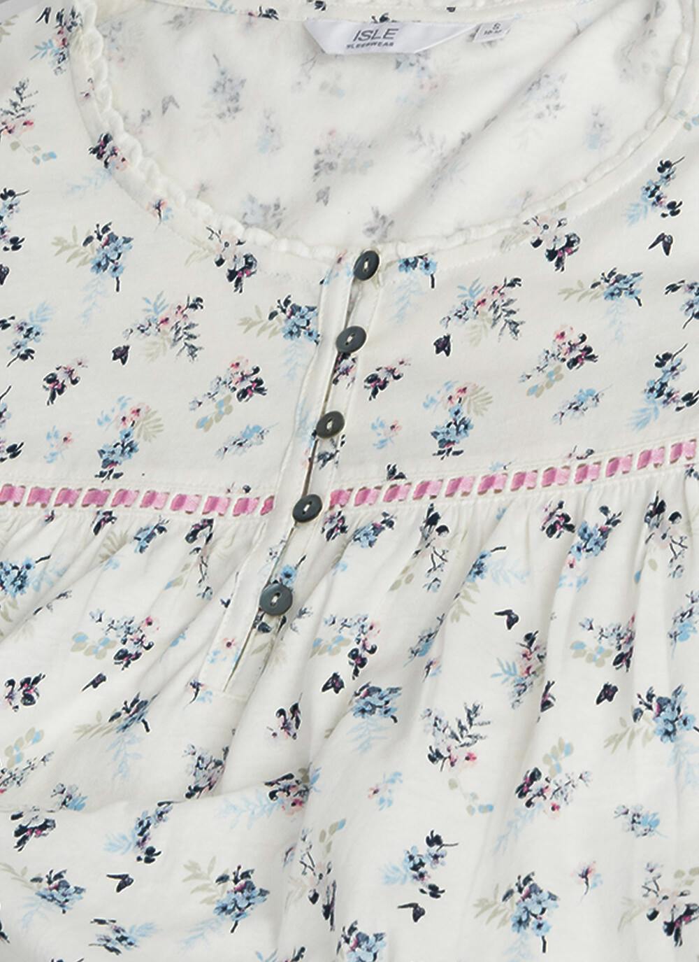  Pure Cotton Button Detail Printed Nightdress