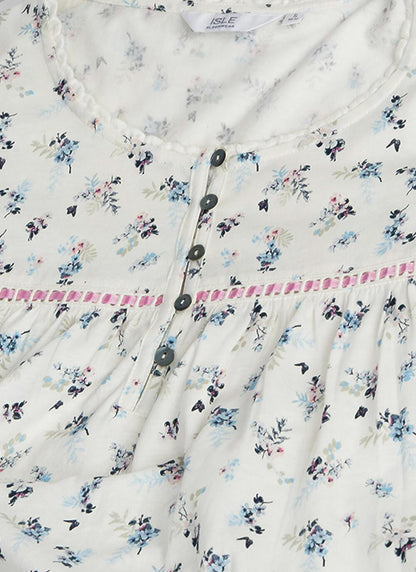  Pure Cotton Button Detail Printed Nightdress