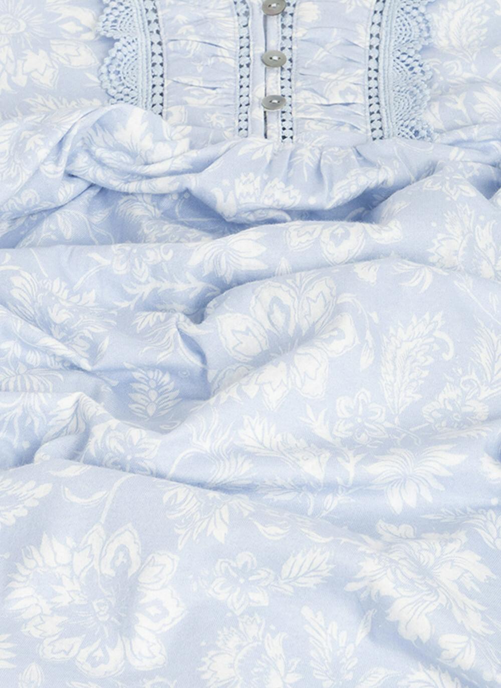  Pure Cotton Lace Trim Printed Nightdress