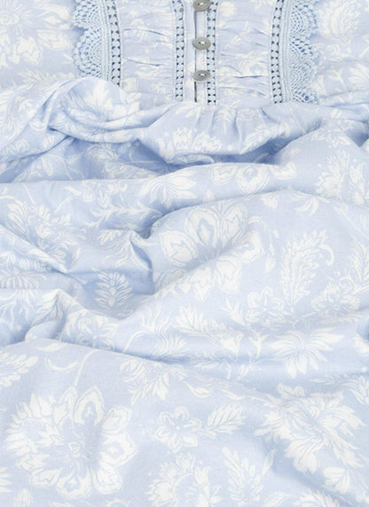  Pure Cotton Lace Trim Printed Nightdress