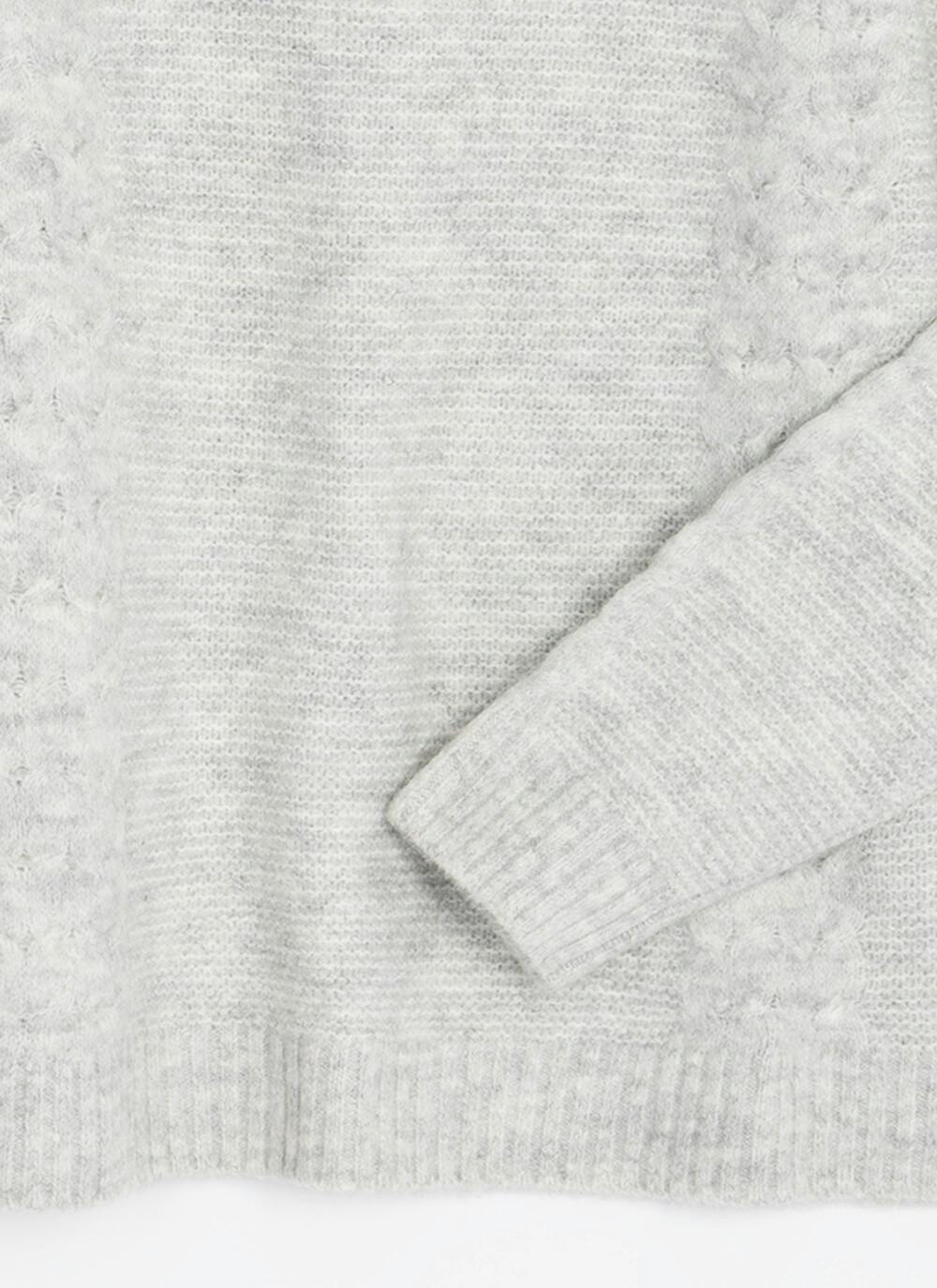 Soft Touch Cable Knit Crew Neck Jumper