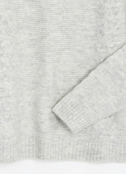  Soft Touch Cable Knit Crew Neck Jumper