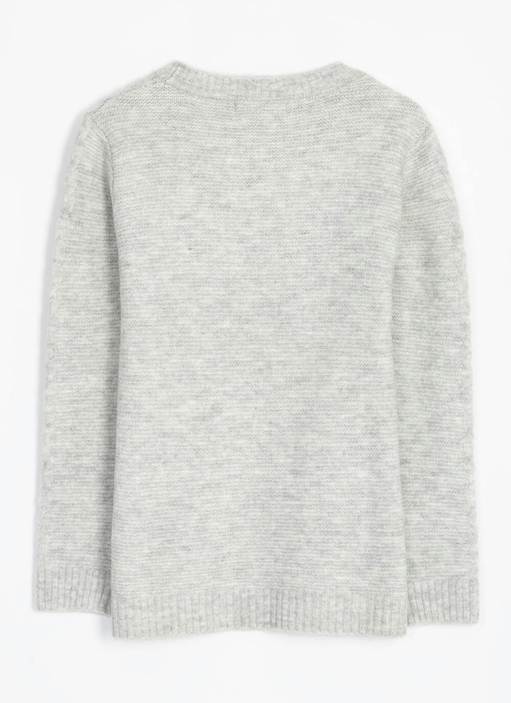  Soft Touch Cable Knit Crew Neck Jumper