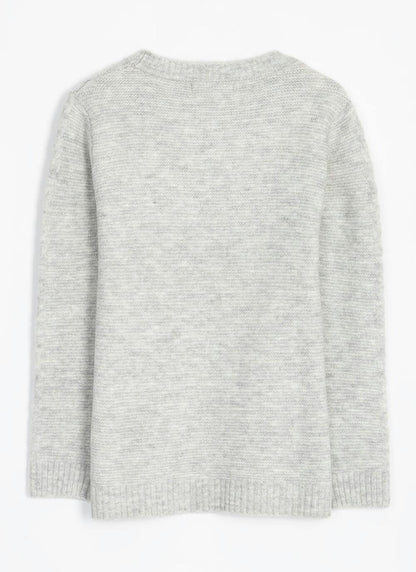 Soft Touch Cable Knit Crew Neck Jumper