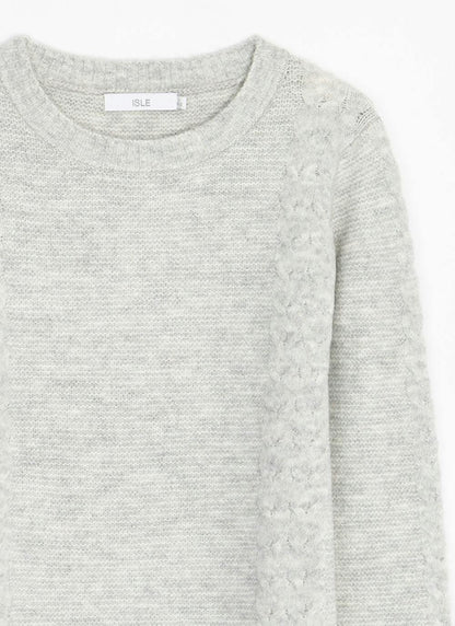  Soft Touch Cable Knit Crew Neck Jumper