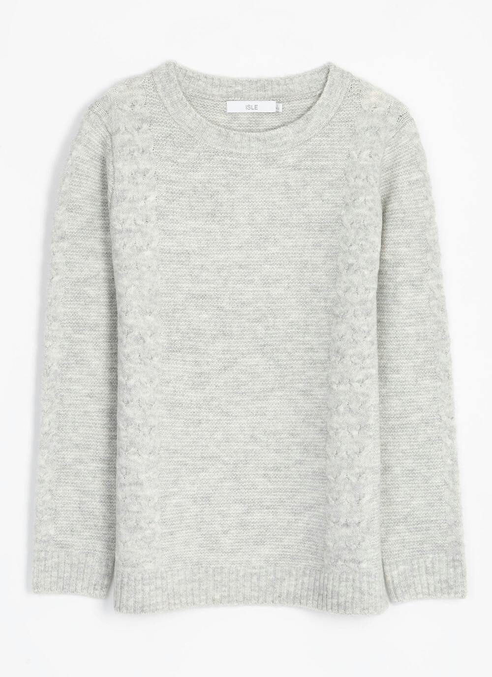  Soft Touch Cable Knit Crew Neck Jumper