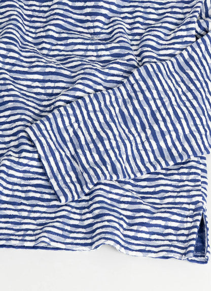  Cotton Blend Striped Textured Top