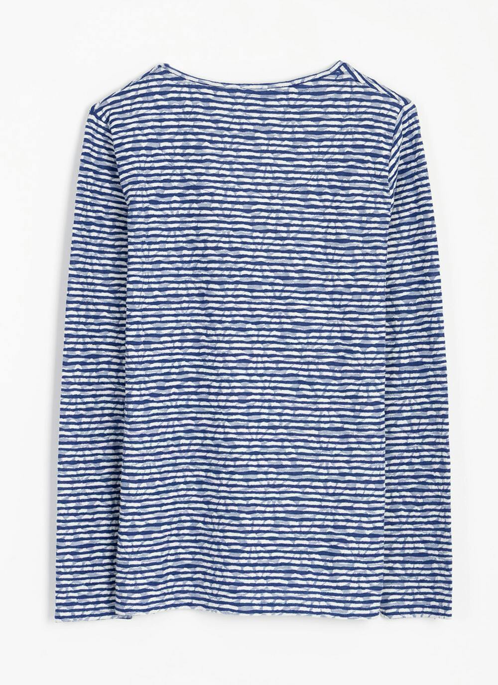  Cotton Blend Striped Textured Top
